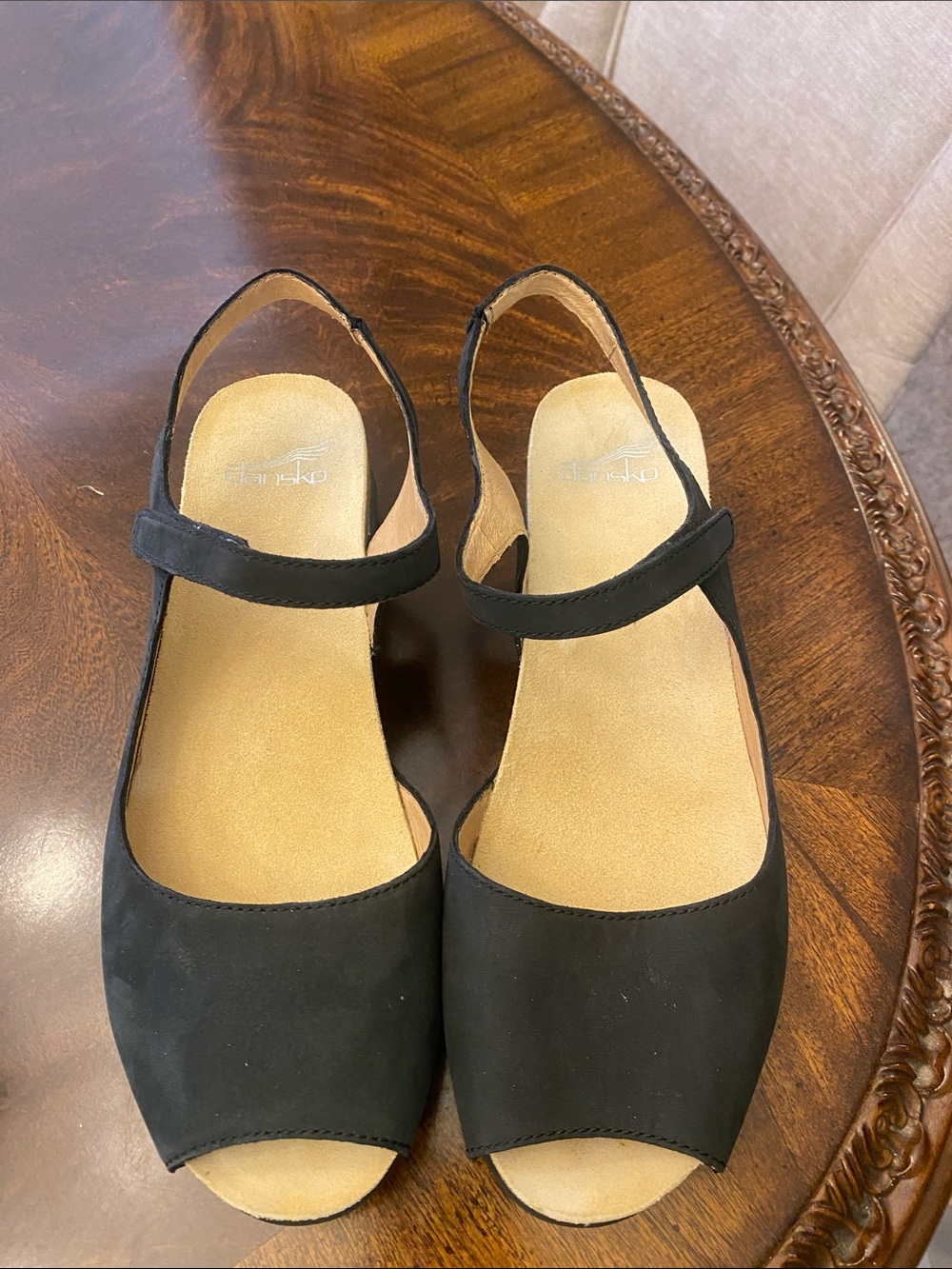 Dansko Black Open-Toe Slingback Sandals with Cushioned Footbed - Picture 3 of 5